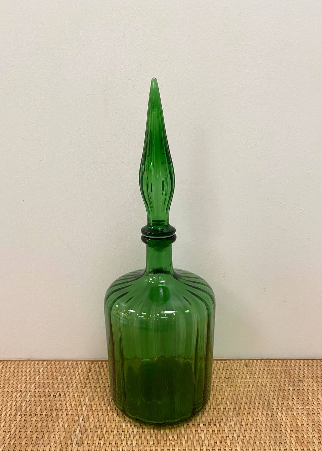Carafe en verre italien Empoli, années 60