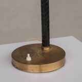 Brass and Leather Swedish Mid-Century Table Lamp