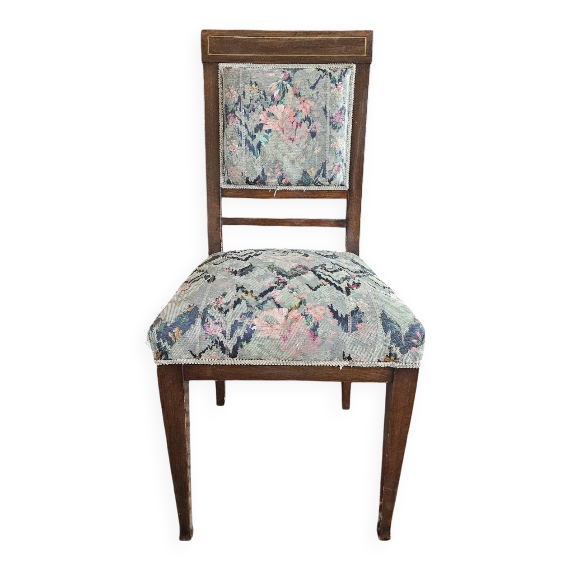2 upholstered mahogany chairs - 1900s period