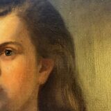 Huile sur toile portrait d’une jeune fille debut XX siècle