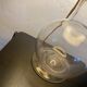 Glass lamp, brass, 2 M fabric cable, 50s lampshade