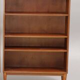 Vintage teak bookcase several adjustable levels 1960 suede