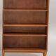 Vintage teak bookcase several adjustable levels 1960 suede