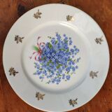 Plat en porcelaine myosotis