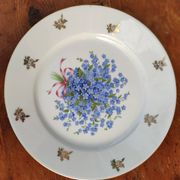 Plat en porcelaine myosotis