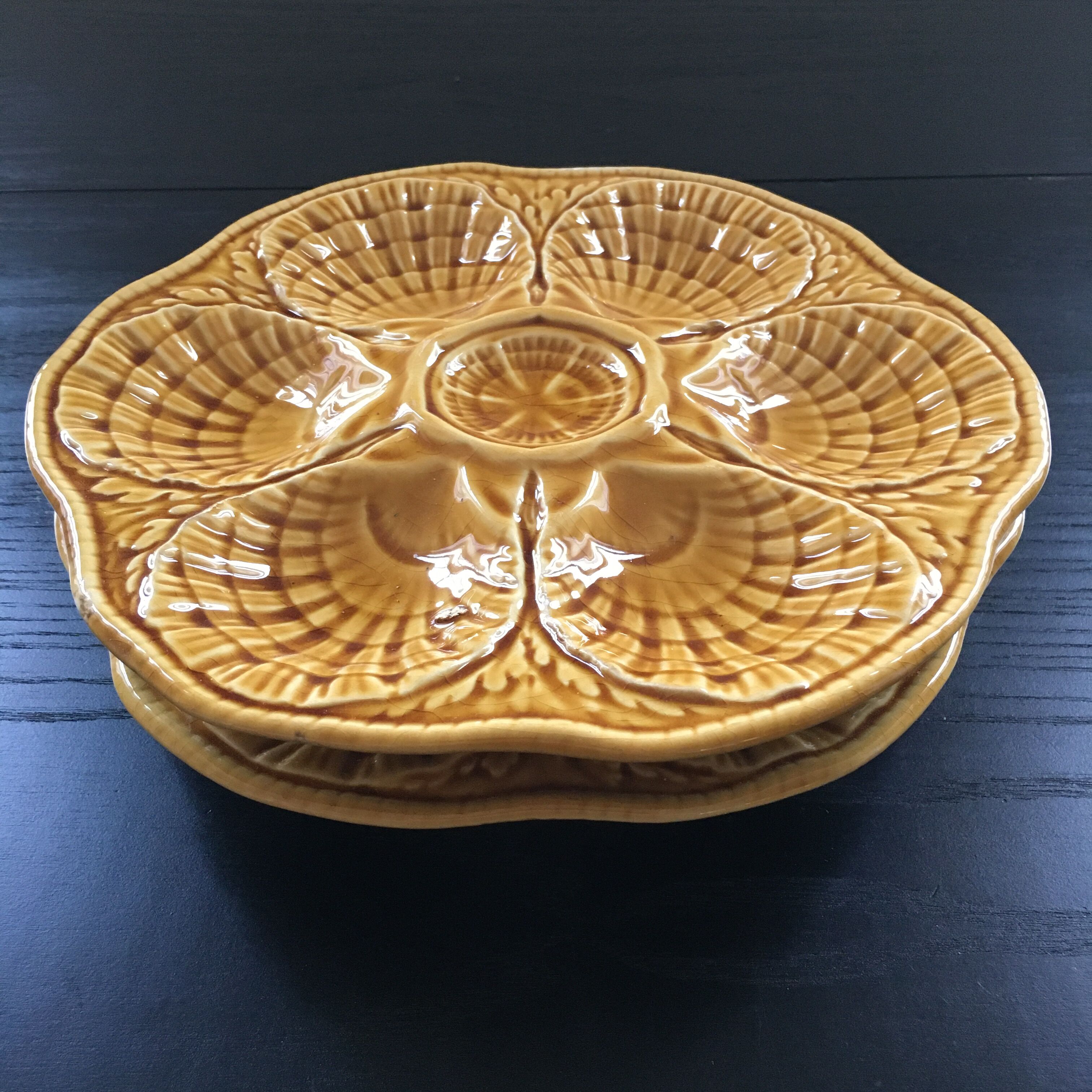 Lot 2 oyster plates Sarreguemines