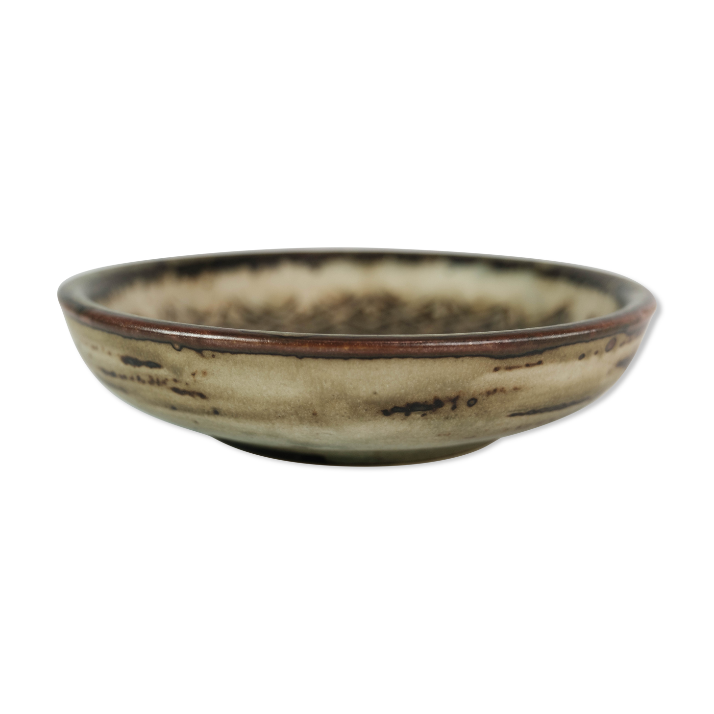 Stoneware bowl in brown colors, no.: 21567 by Gerd Bøgelund for Royal Copenhagen