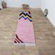 Moroccan Berber hallway rug in multicoloured pink wool – 275 x 70 cm