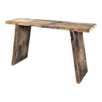 Raw wood bench