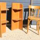 2 asymmetrical bedside tables in oak veneer