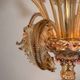 Venetian chandelier in gilded and pink Murano glass, 5 light arms, circa 1930.