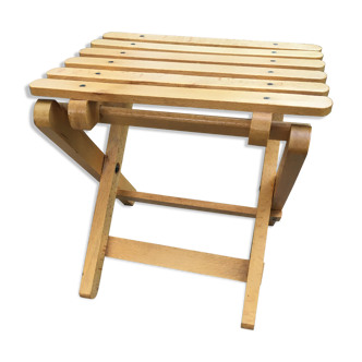 Tabouret pliant en bois vintage