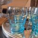 Vintage blue wavy glasses, mid-20th century