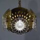 Italian brass and glass ceiling lamp, 1960s