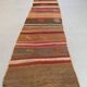 Ancien chemin de kilim étroit turc 372x48 cm shabby chic, kelim vintage