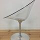 Eros foot armchair tulip Plexiglas and aluminum, by Philippe Starck