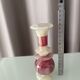 Vintage Patchwork Onyx Vase – Pink & White Stone, Handcrafted (ca. 1970s)