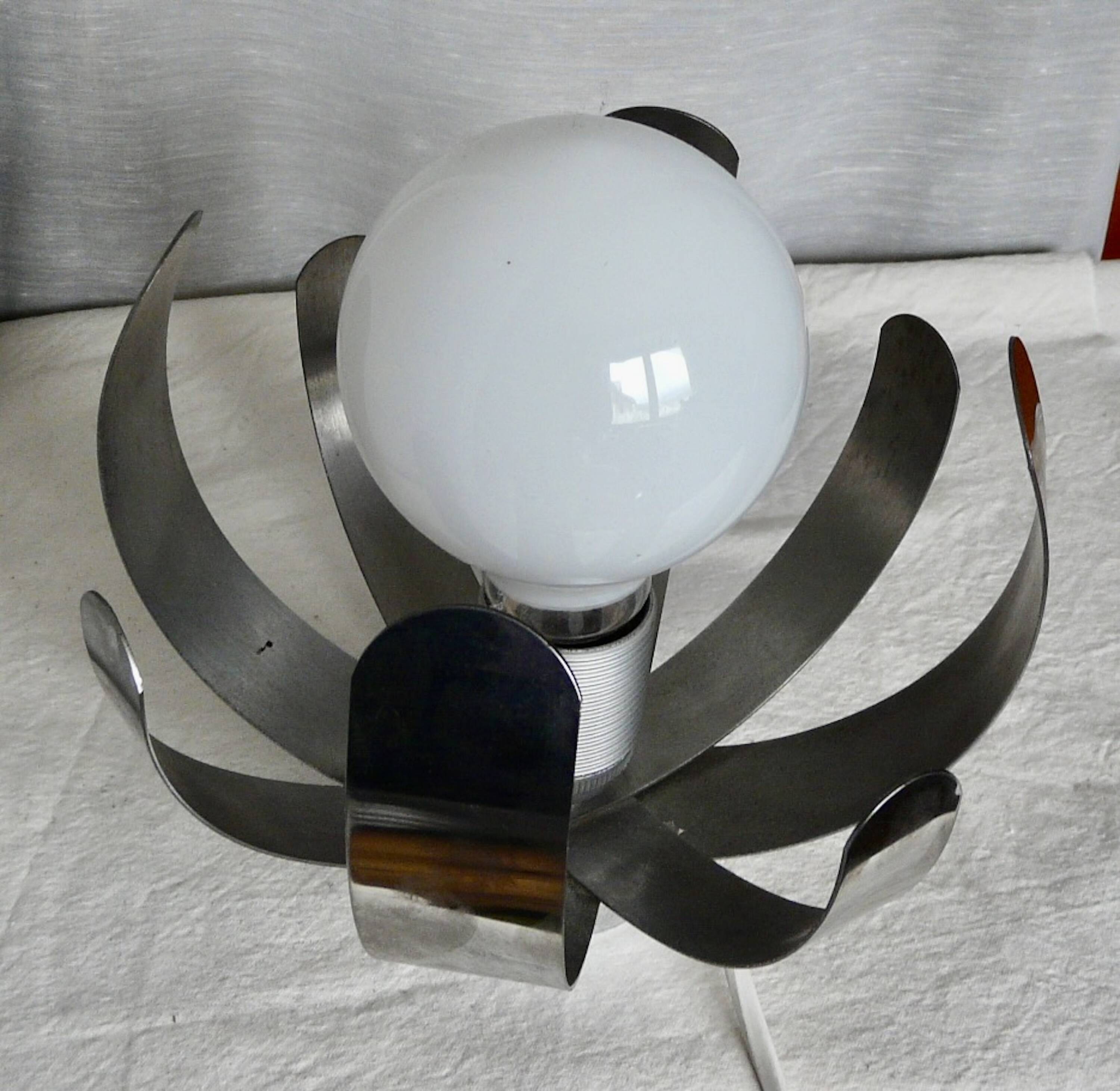 Oxar lamp by Jocelyne Trocme Design 1970 in aluminum