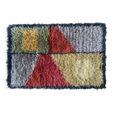Tapis Rya suédois vintage en laine tissé à la main, années 1970