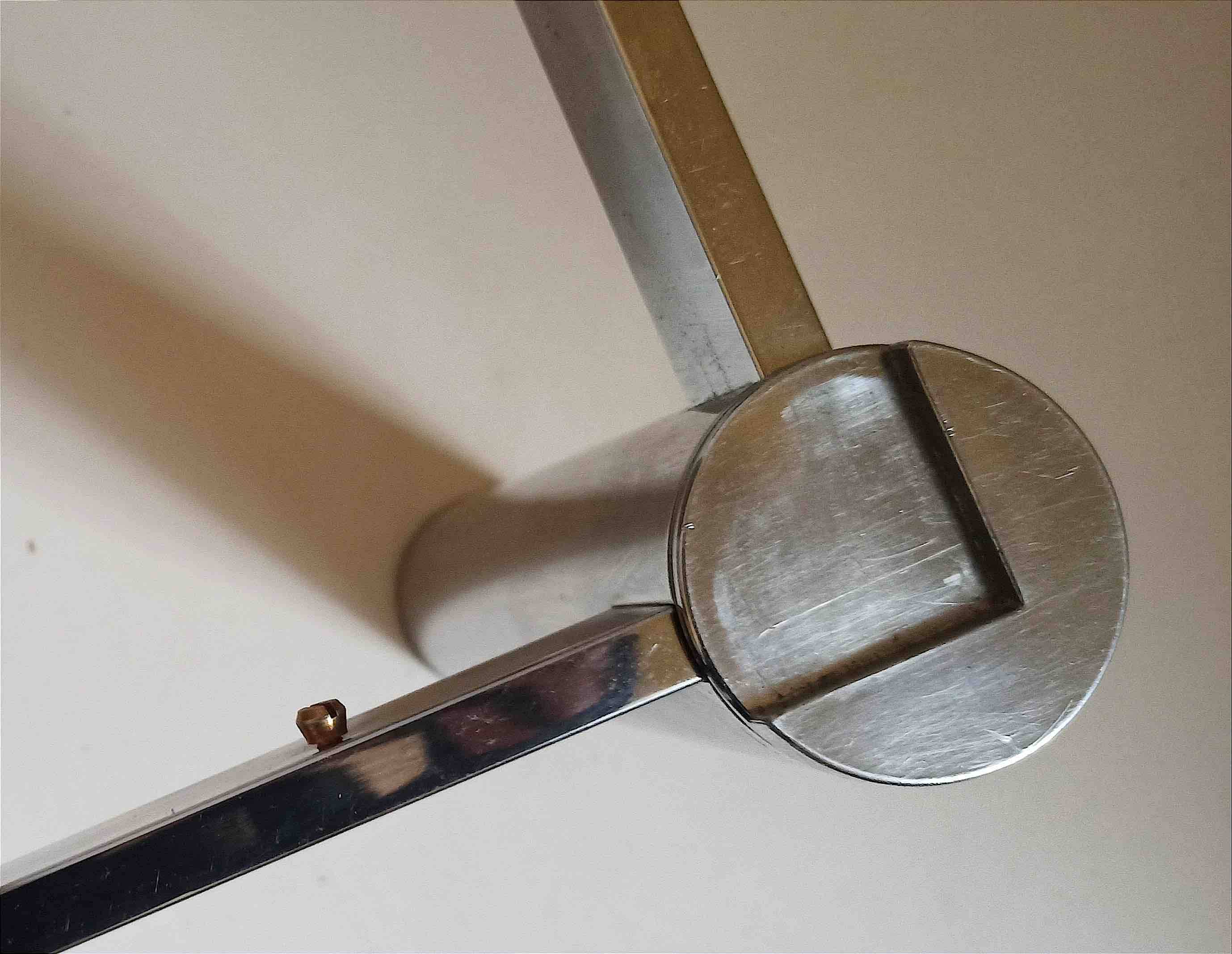 Rectangular coffee table 70s chrome and smoked glass 105 x 55.1 x 35.5 cm height