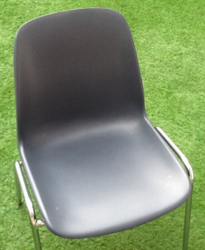 1970s pat. pend dipiplast stackable chair grey shell grained surface