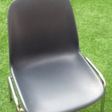 1970s pat. pend dipiplast stackable chair grey shell grained surface