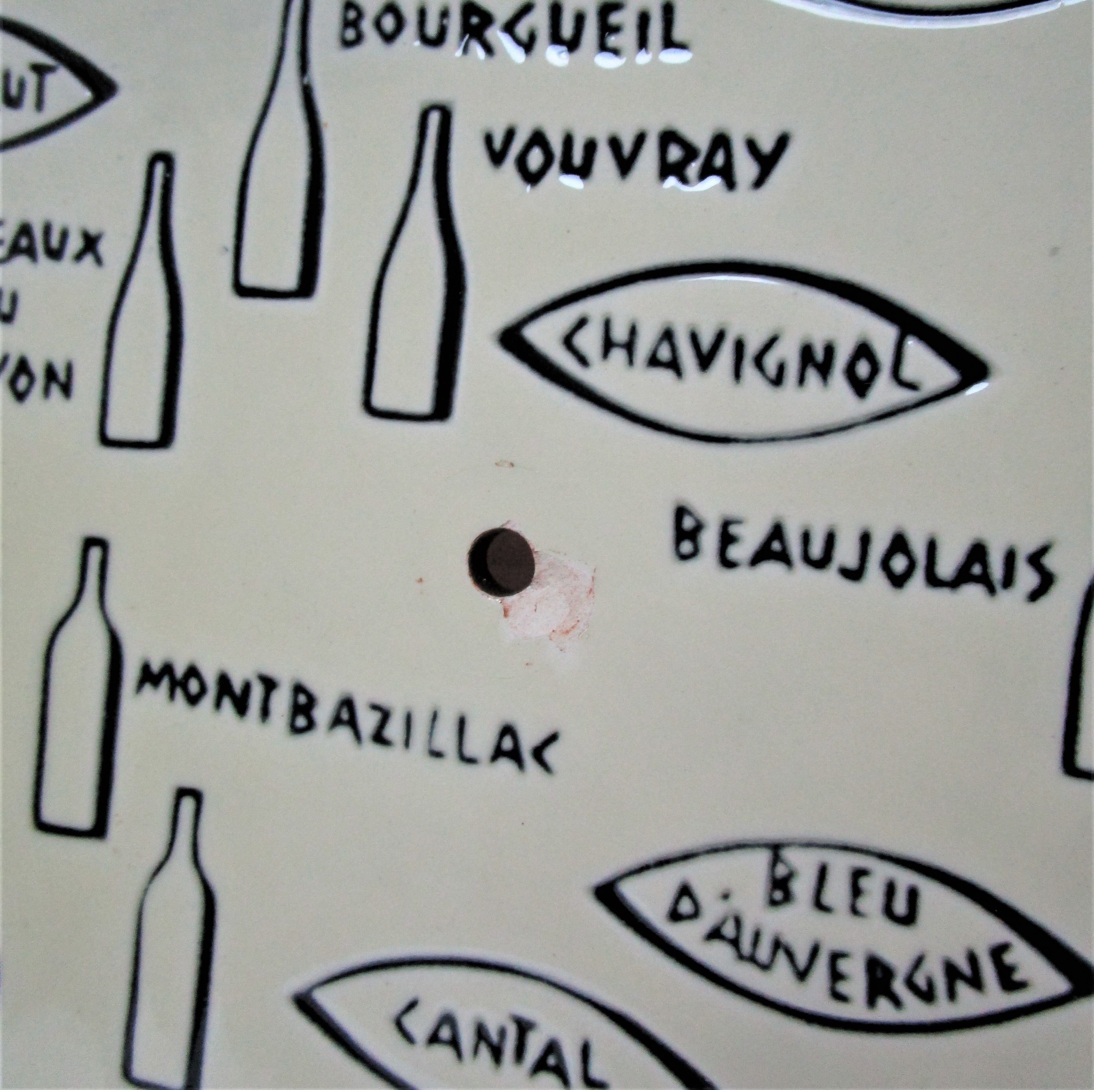 Ceramic cheese platter modernist rooster 60s