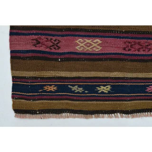 1970s Vintage Turkish Oushak Handmade Wool Cotton Brown Area Rug 167x229