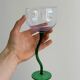 6 colored glasses with twisted feet