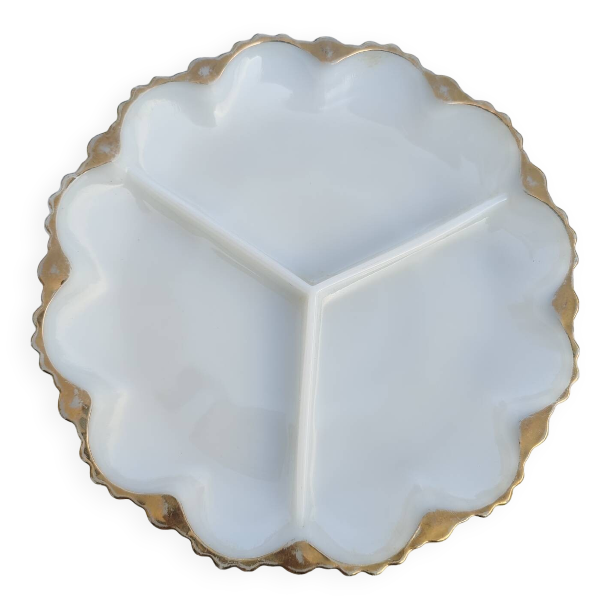 White opaline serving dish