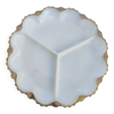 Plat serviteur opaline blanche