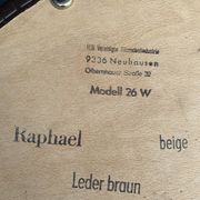 brown leatherette Pouf 1970s by VEB model 26W Raphael