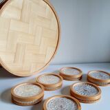 Butterfly tray and 6 coasters