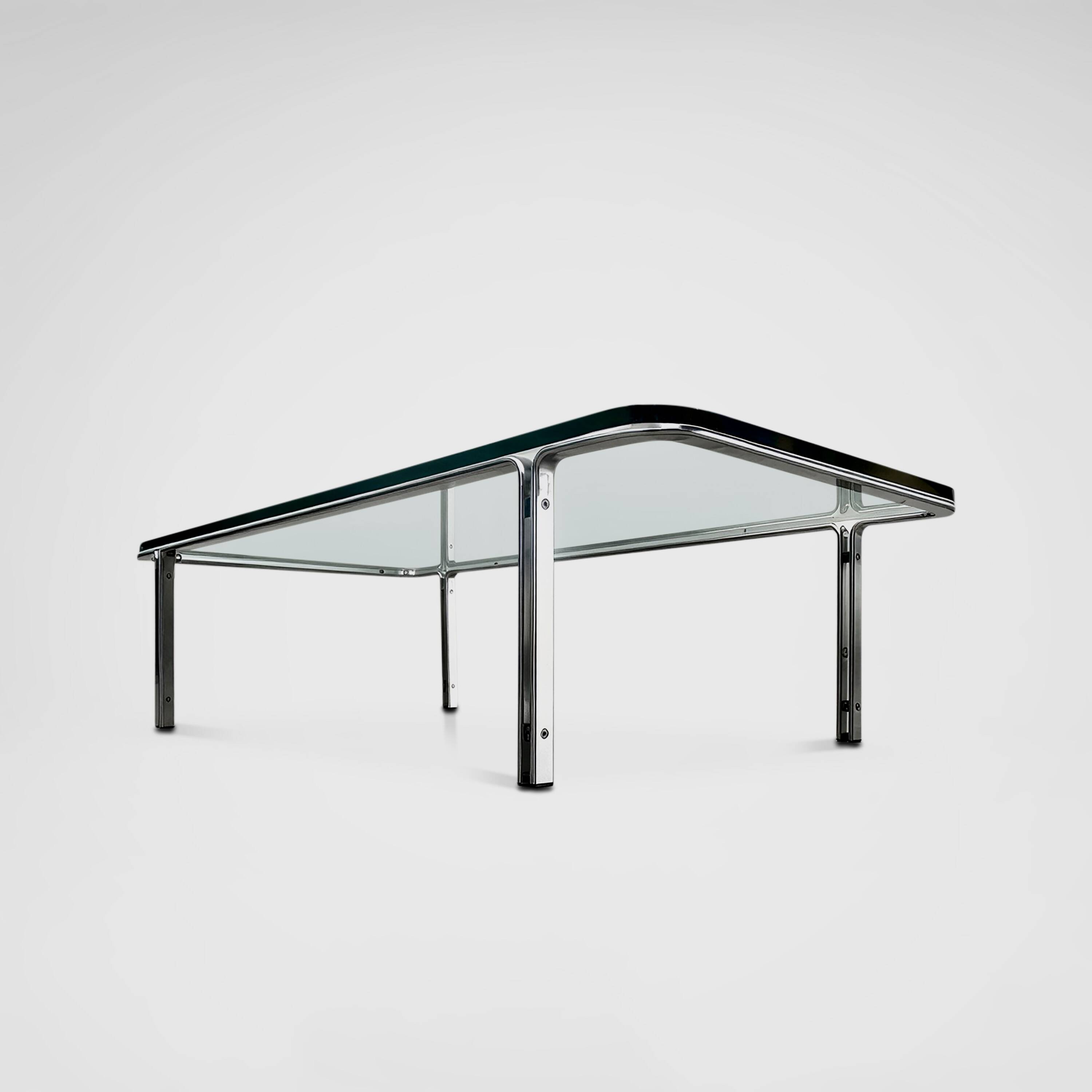 T112 steel and glass coffee table by Horst Bruning for Kill International