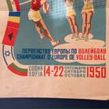 Advertising Poster European Volleyball Championship Sofia 1950