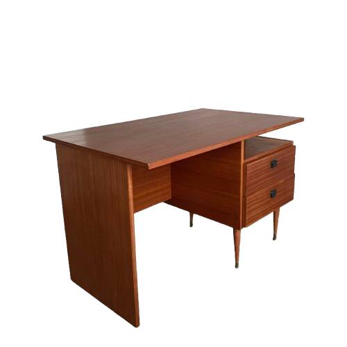 Bureau vintage en acajou, 1950, restauré
