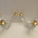 Paire de chandeliers en cristal
