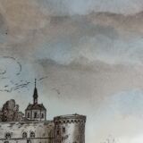 Art Deco decorative dish Creil and Montereau Choisy-le-Roi Château d'Amboise