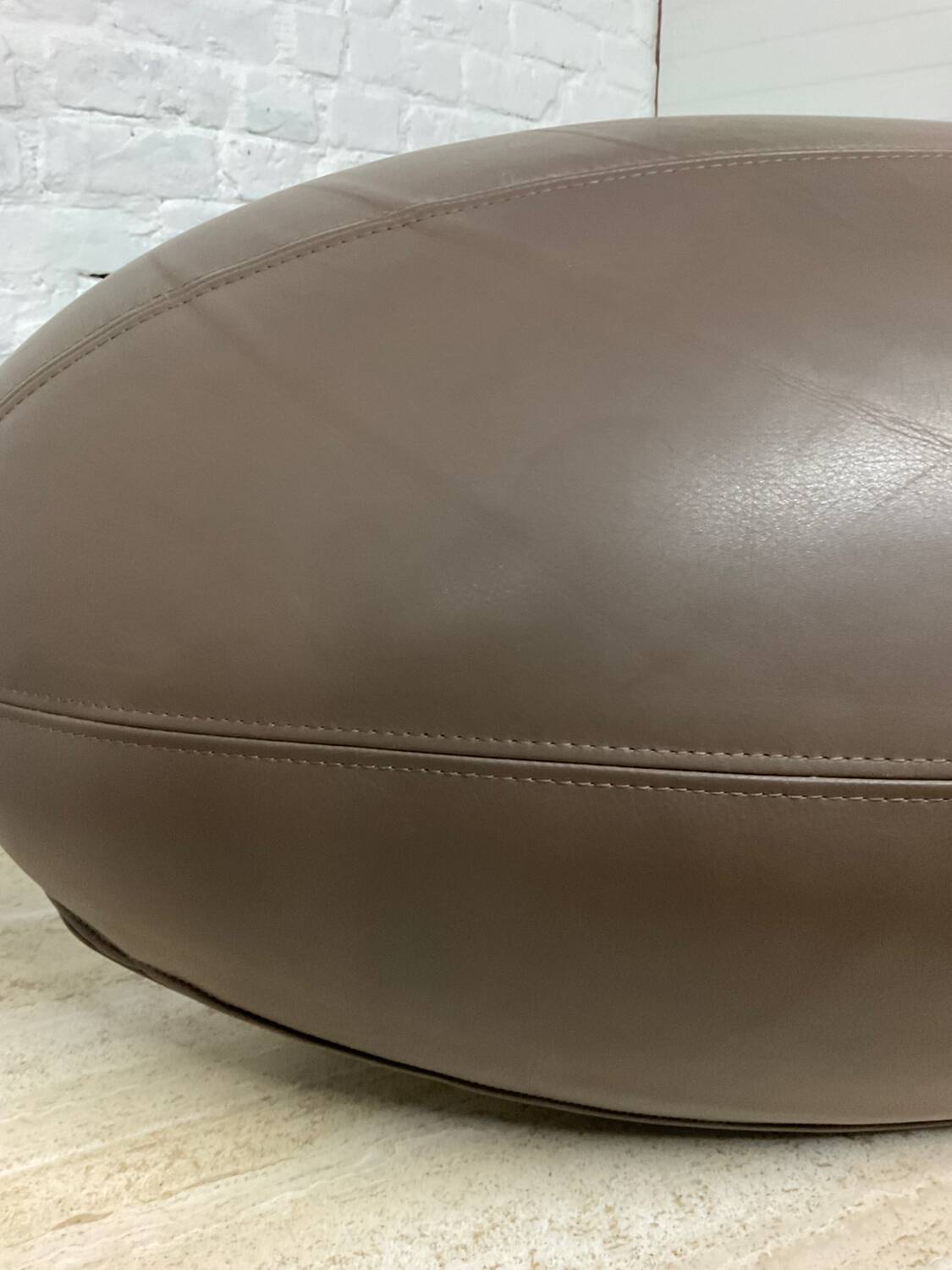 Pouf design by Antonio Pinto for Durlet leather rugby ball
