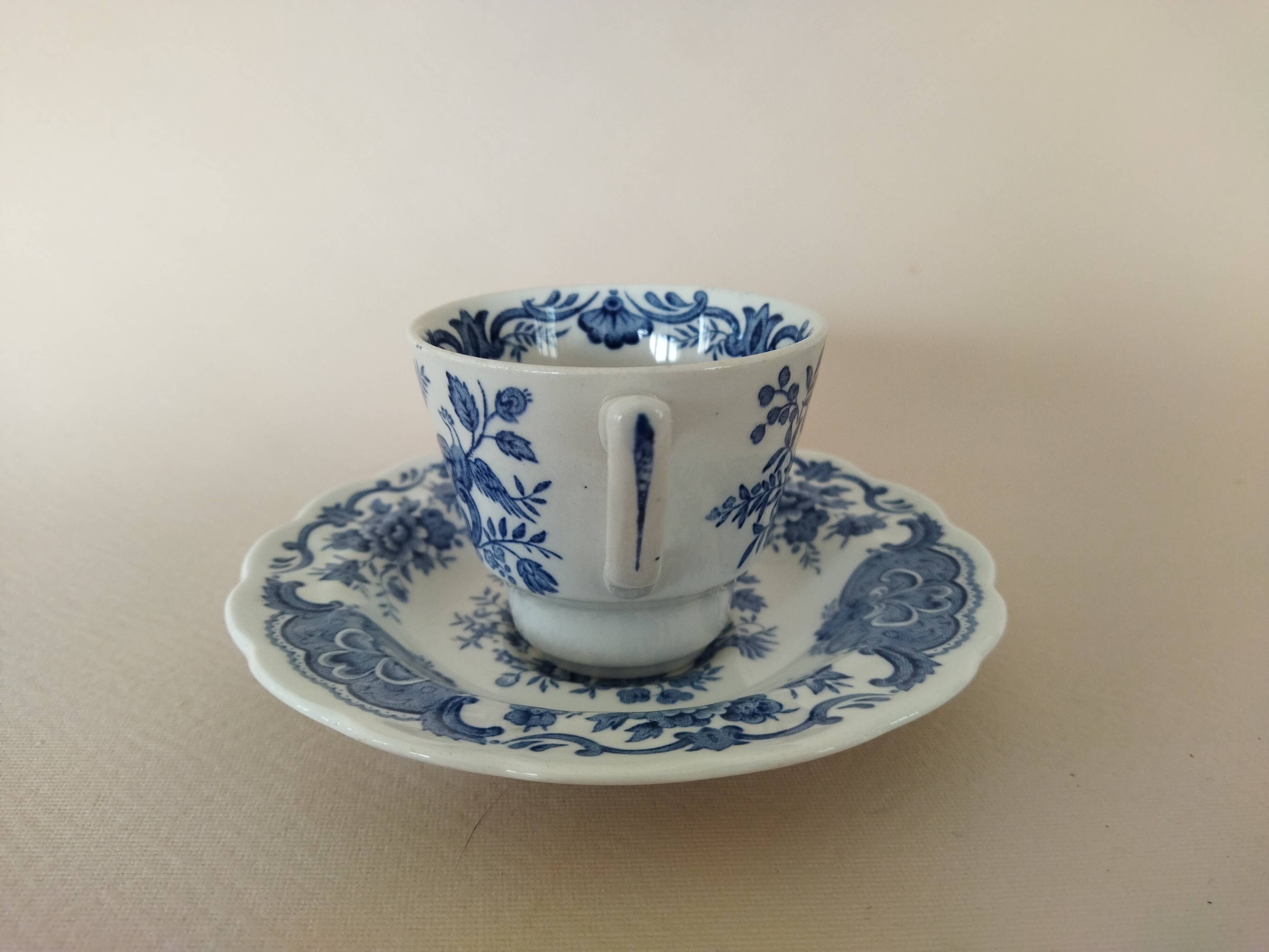 Ridgway "Windsor" English mocha cups blue