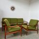 Living room set sofa armchair coffee table Scandinavian design 60s Swedish vintage teak
