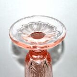 Vintage cornet vase in pink molded glass