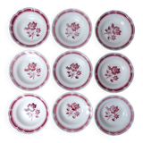 9 FB Digoin pink soup plates