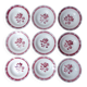 9 assiettes creuses FB Digoin rose