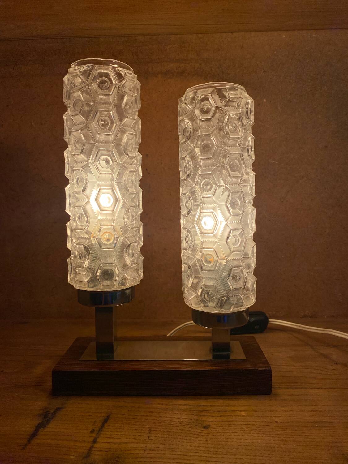 Lampe double vintage mid century