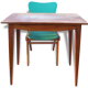 Table-desk set and his green leatherette Chair of the 1960s, feet vintage compass