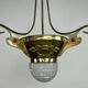 Lustre Jugendstil en laiton avec cristaux rouges