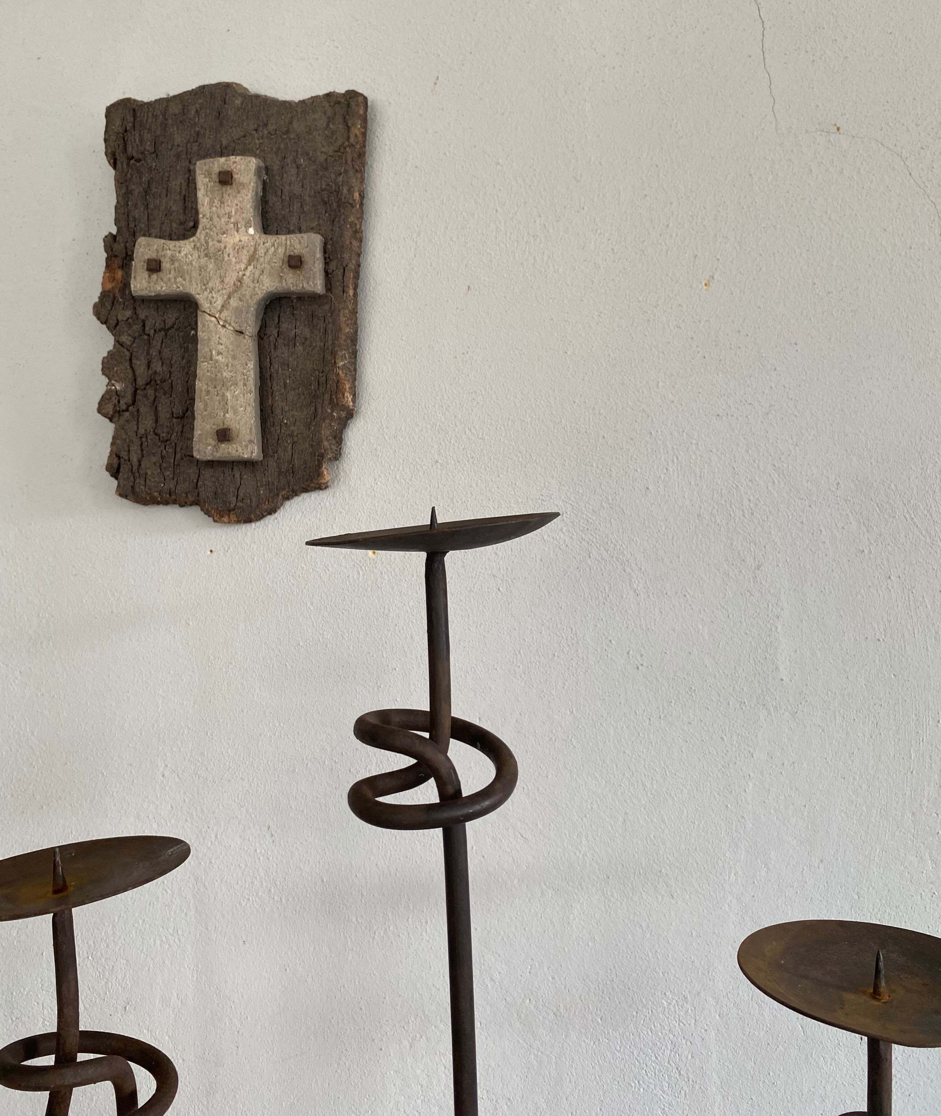Candlestick stings wrought iron candles