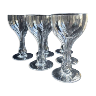 6 hollow foot champagne glasses – bayel cristallerie royale de champagne