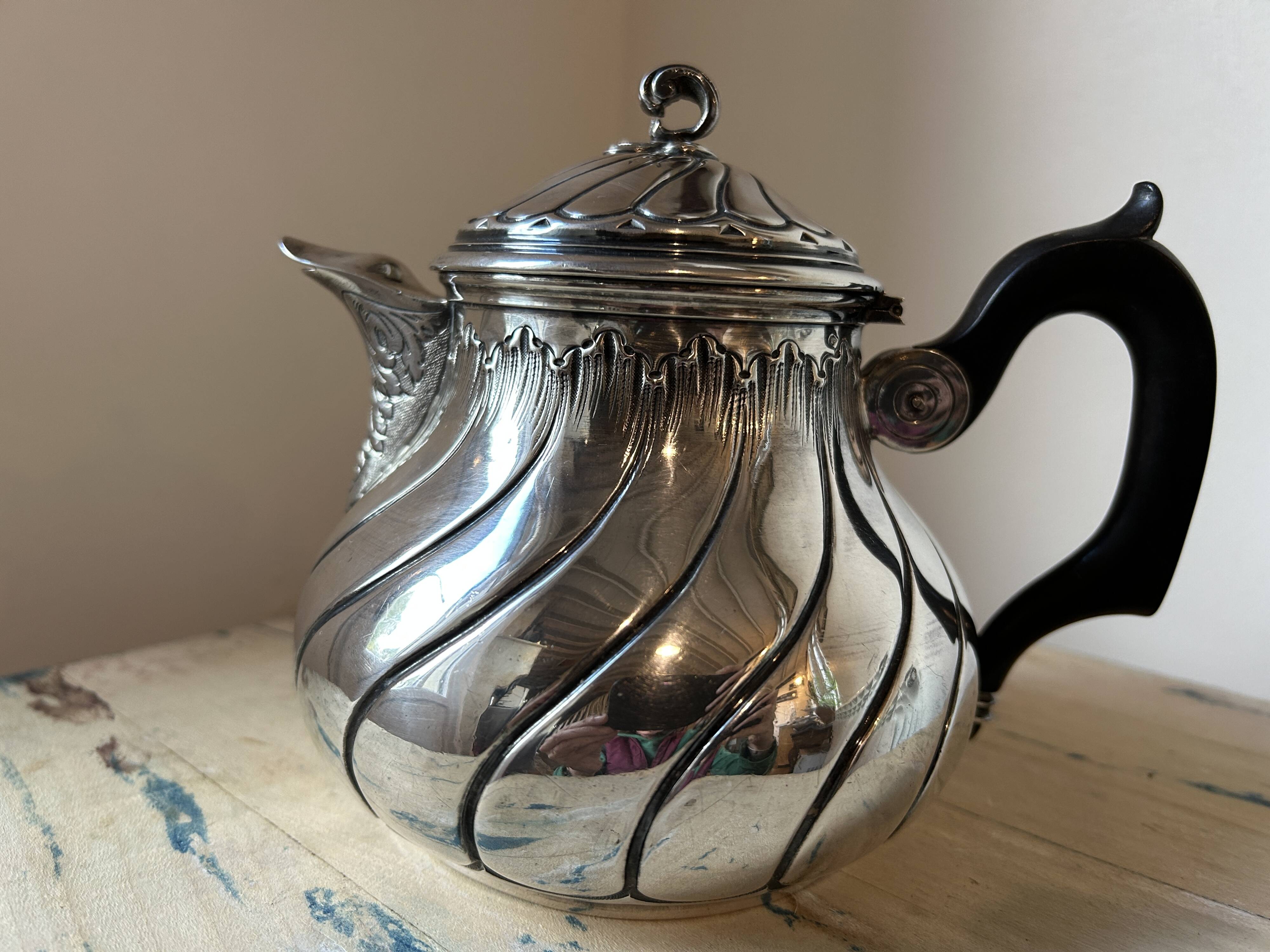 Antique solid silver teapot – Lucien Gruhier – Minerva 1st standard